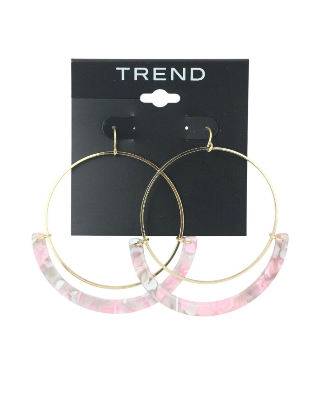 Kohls Trend Earrings 2 1/2" Acrylic Amber Pink